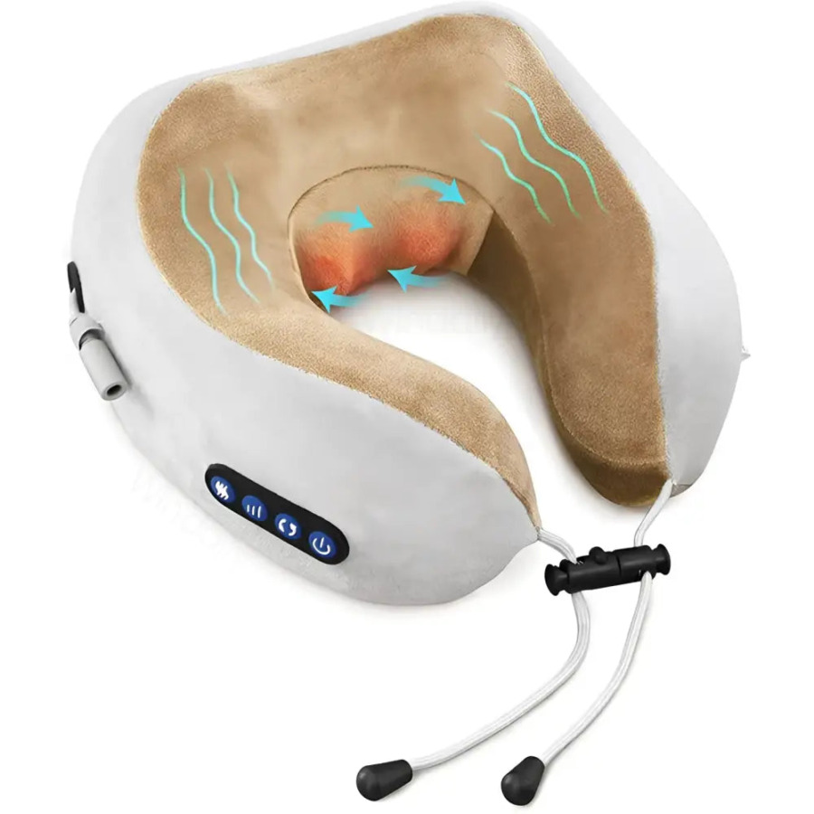 Coussin Masseur Cervical à Mémoire de Forme → Poduszka Masażująca na Szyję z Pianką Memory Memory-Schaum-Nackenkissen mit Massagefunktion
