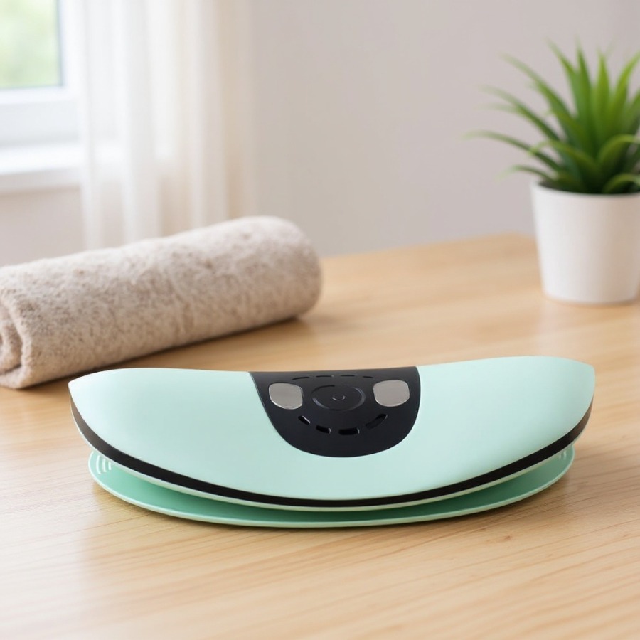 Massagegerät für den Rücken Smart Lumbar Pro auf einem Holztisch