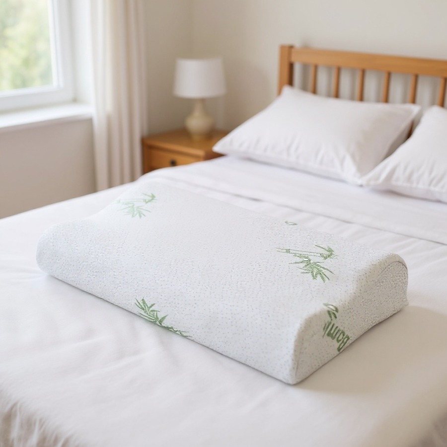 Memory-Schaum-Kissen mit Bambus-Bezug für dein Bett im Schlafzimmer