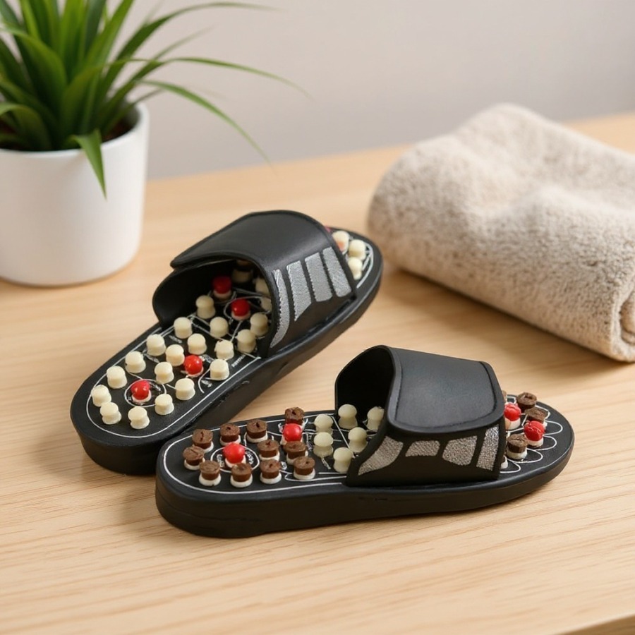 Holz-Sandalen mit Magneten für Fußreflexzonen und Akupressur Holz-Sandalen mit Magneten für Fußreflexzonen und Akupressur