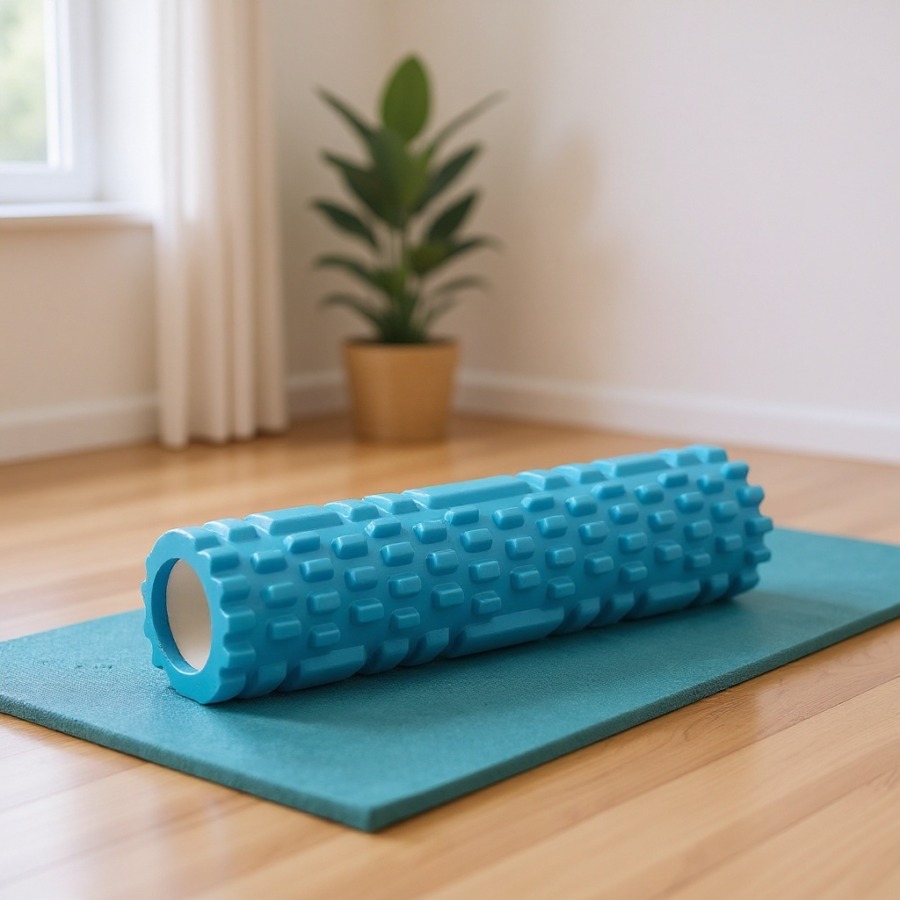 Sportowy Wałek Masażny na macie do jogi Sportliche Massagerolle für die Yogamatte