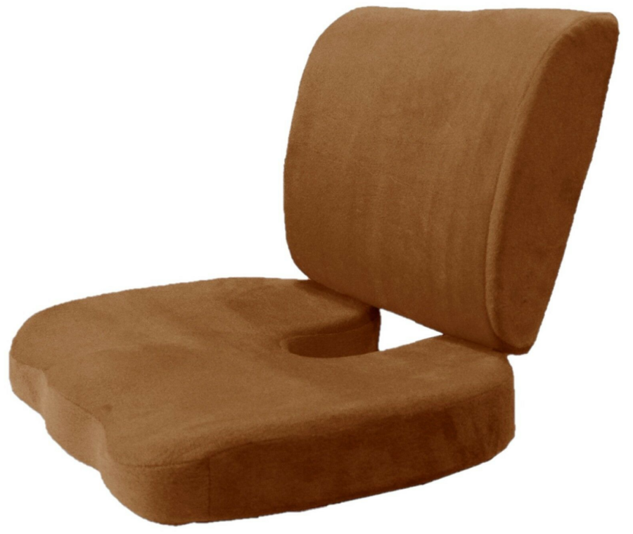 Braunes Set aus orthopädischen Sitzkissen