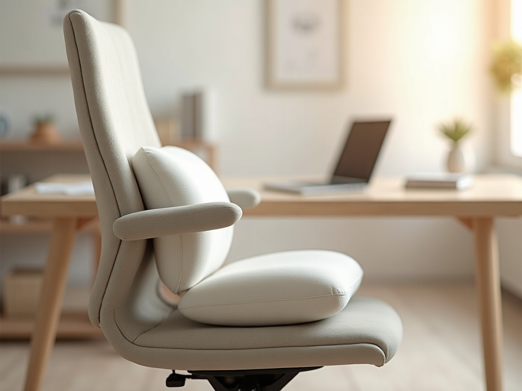 Ergonomisches Sitzkissen auf einem Bürostuhl im Homeoffice