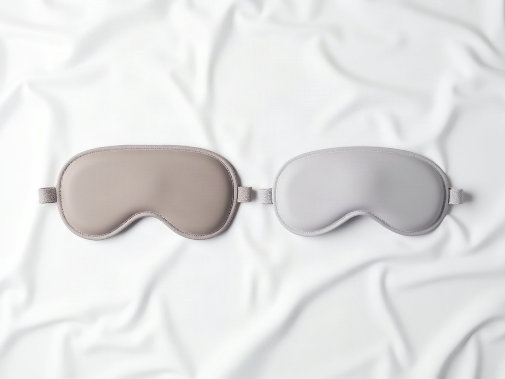 Vergleich einer flachen Schlafmaske und einer 3D-Maske mit Körbchen auf weißem Hintergrund