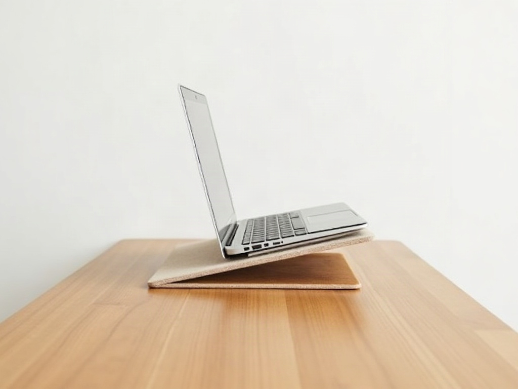 Keilkissen als Laptop-Ständer auf dem Schreibtisch