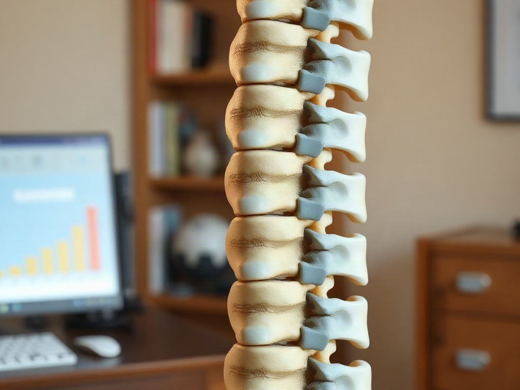 Lendenwirbelsäule und Bandscheiben: Anatomische Darstellung des Drucks beim Sitzen